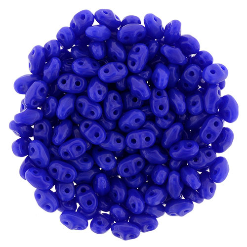 MiniDuo 2x4mm 2-Hole Czech Glass Beads OPAQUE BLUE