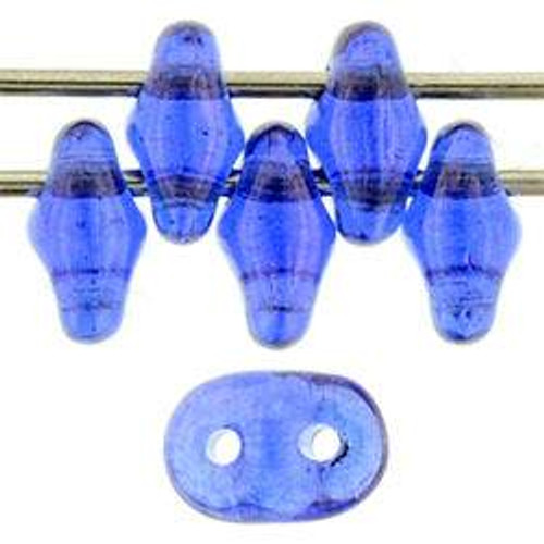 2-Hole SUPERDUO 2x5mm Czech Glass Seed Beads SAPPHIRE VEGA