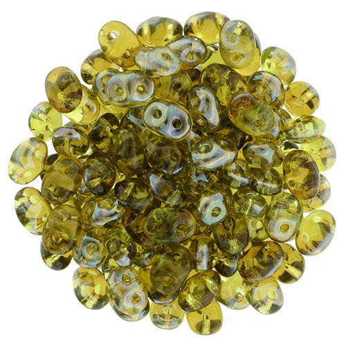 2-Hole SUPERDUO 2x5mm Czech Glass Seed Beads OLIVINE CELSIAN