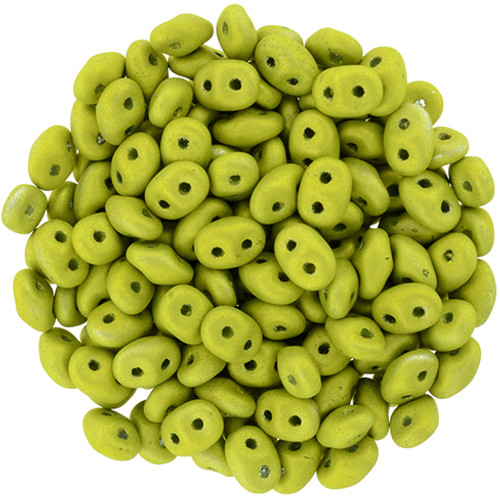 2-Hole SUPERDUO 2x5mm Czech Glass Seed Beads METALUST MATTE ELECTRIC GREEN