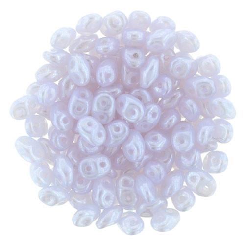 2-Hole SUPERDUO 2x5mm Czech Glass Seed Beads LUSTER MILKY LAVENDER