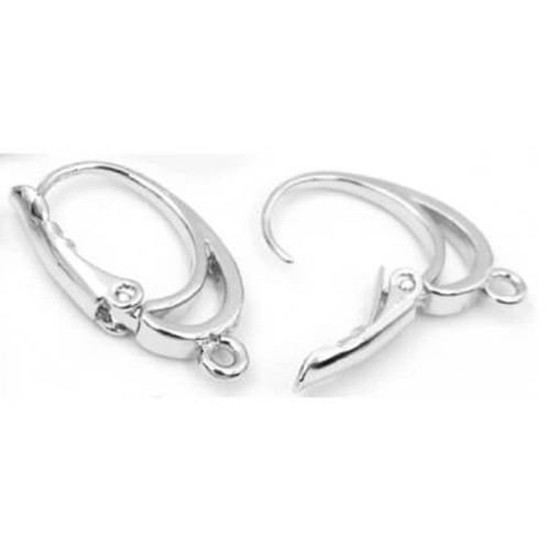 Ear Wire LEVERBACK w/Loop 20x11mm Silver Plated