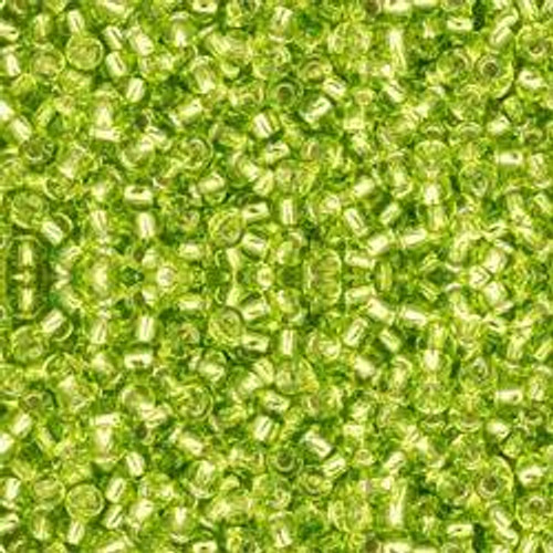 Toho ROUND 11/0 Seed Beads SILVER LINED LIME GREEN