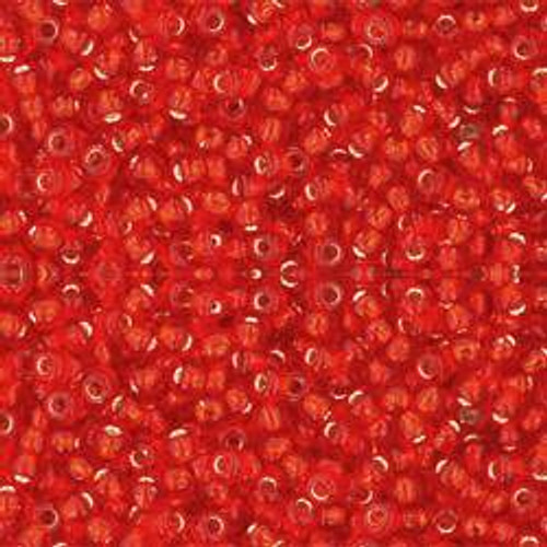 Toho ROUND 11/0 Seed Beads SILVER LINED FROSTED LT SIAM RUBY
