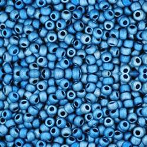 Toho ROUND 11/0 Seed Beads HIGHER METALLIC FROSTED MEDITERRANEAN BLUE