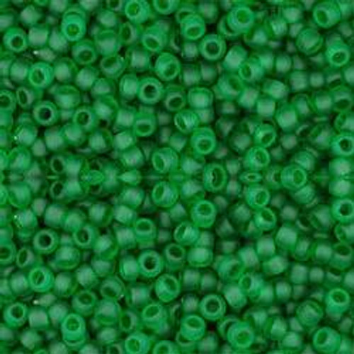 Toho ROUND 11/0 Seed Beads TRANSPARENT FROSTED GRASS GREEN
