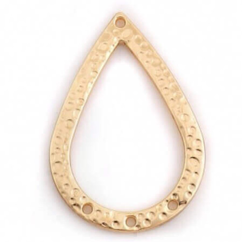Frame Link DROP w/4 Holes Connector 40x27mm Gold Plated