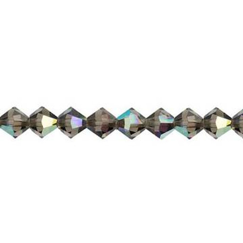 Preciosa Crystal Bicone Beads 4mm BLACK DIAMOND AB