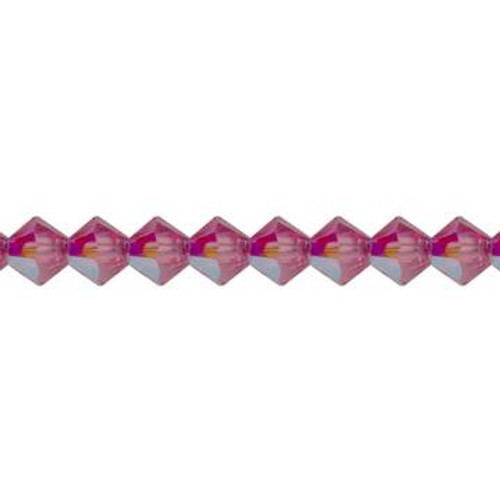 Preciosa Crystal Bicone Beads 4mm INDIAN PINK AB