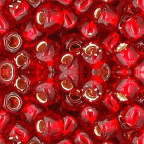 Toho ROUND 3/0 Seed Beads SILVER LINED SIAM RUBY