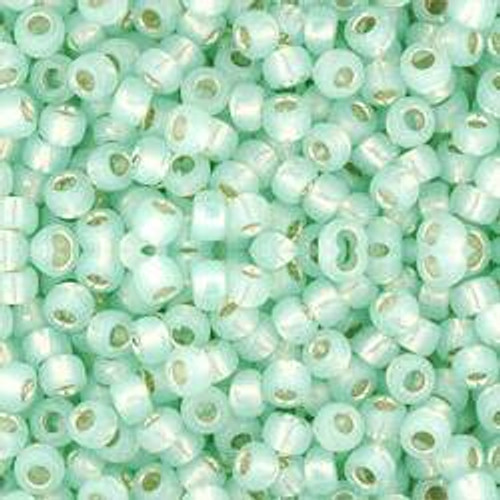 Toho ROUND 8/0 Seed Beads SILVER LINED MILKY LIGHT PERIDOT