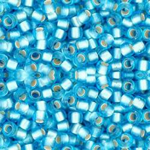 Toho ROUND 8/0 Seed Beads SILVER LINED FROSTED AQUAMARINE