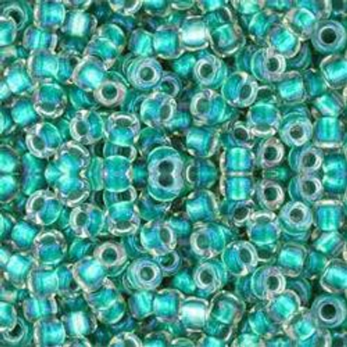 Toho ROUND 8/0 Seed Beads RAINBOW CRYSTAL TEAL LINED