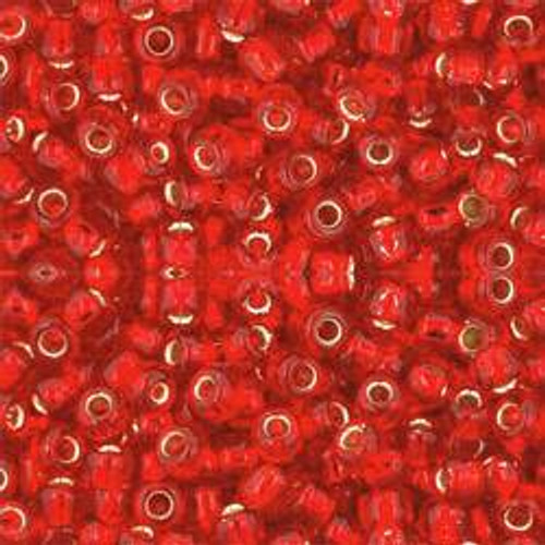 Toho ROUND 8/0 Seed Beads SILVER LINED SIAM RUBY