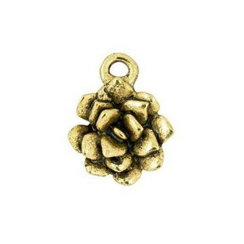 NUNN DESIGN Succulent Charm 12mm Antique Silver Plated