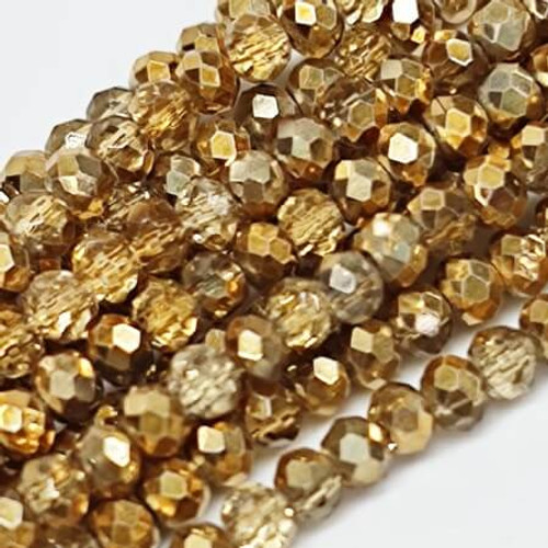 Chinese Crystal Rondelle Beads 3x2mm METALLIC SUNSHINE