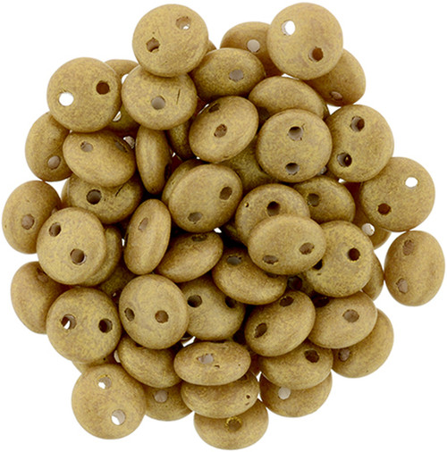 2-Hole Lentil Beads 6mm CzechMates PACIFICA MACADAMIA