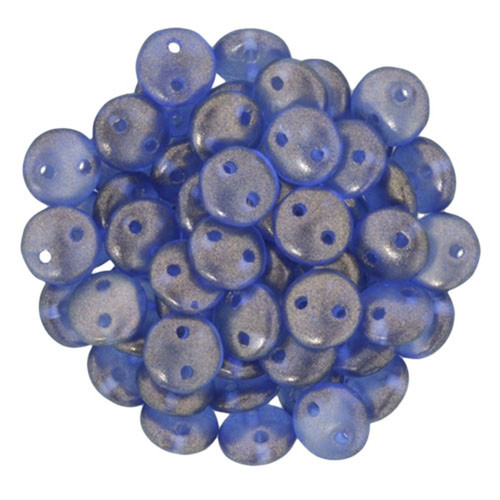 2-Hole Lentil Beads 6mm CzechMates HALO ULTRAMARINE