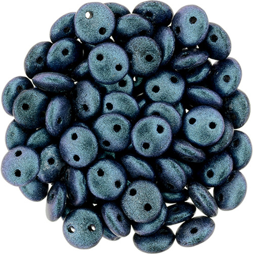 2-Hole Lentil Beads 6mm CzechMates POLYCHROME INDIGO ORCHID