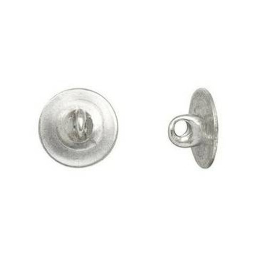 NUNN DESIGN Circle Button Shank 8mm Antique Silver Plated Brass