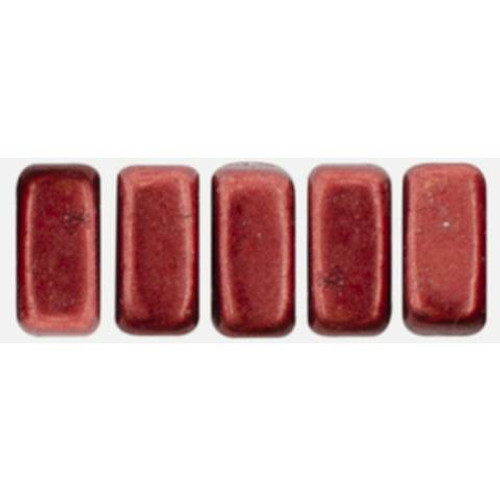 2-Hole Brick Beads 6x3mm CzechMates SATURATED METALLIC MERLOT