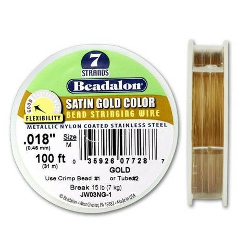 Beadalon 7 Bead Stringing Wire SATIN GOLD