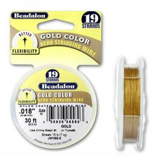 Beadalon 19 Bead Stringing Wire GOLD