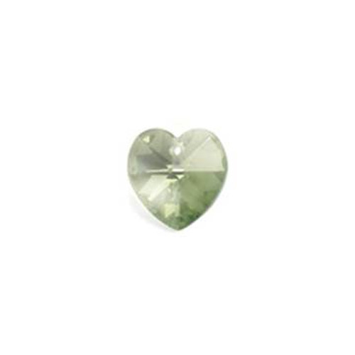 Preciosa Crystal Heart Pendant 10mm VIRIDIAN