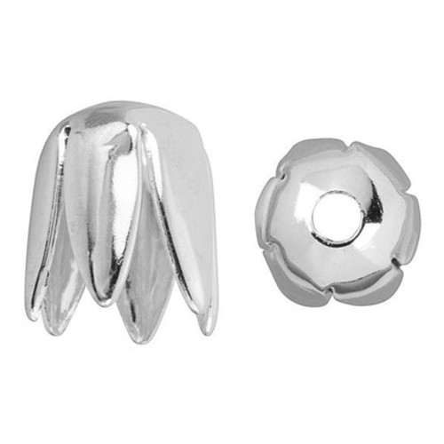 NUNN DESIGN Flower Petal Bead Cap 8mm Silver Plated Brass