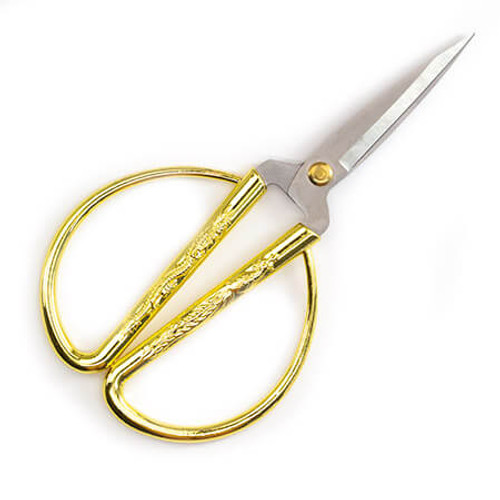 EMBROIDERY SCISSORS DRAGON 6" Gold Plated