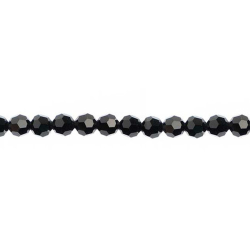 Preciosa Crystal Faceted Round Bead 3mm JET