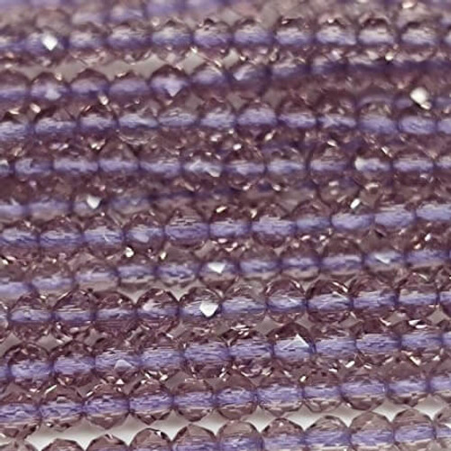 CRYSTAL QUARTZ VIOLET 2mm Micro-Faceted & Coated Gemstone Beads