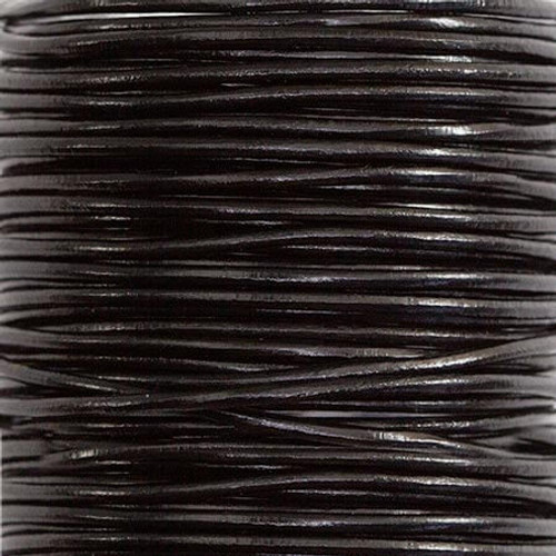 Pleather Beading Cord, 1mm Thick, Black (150 Yard Spool