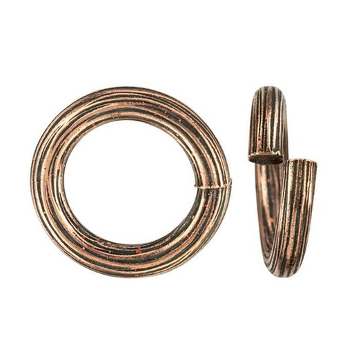 NUNN DESIGN Bark Circle Jump Ring 12mm Antique Copper Plated Brass