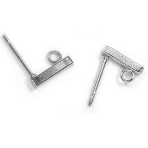 RECPEAR-215SS-RECTANGLE POST Earrings w/Loop 2x15mm Stainless Steel