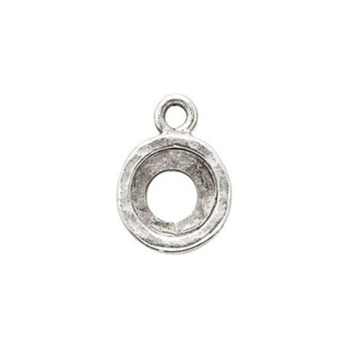 NUNN DESIGN Open Back Bezel Circle Charm 8mm Antique Silver Plated Pewter