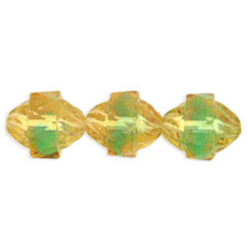Oval Antique Style Faceted 12x9mm Czech Glass Beads TOPAZ GREEN