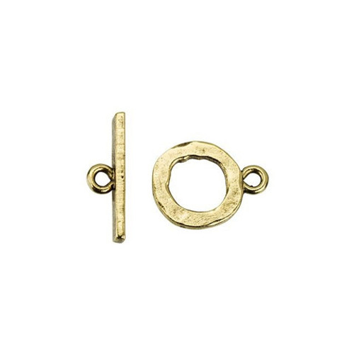 NUNN DESIGN Small Hammered Toggle Clasp Set Gold Plated Pewter