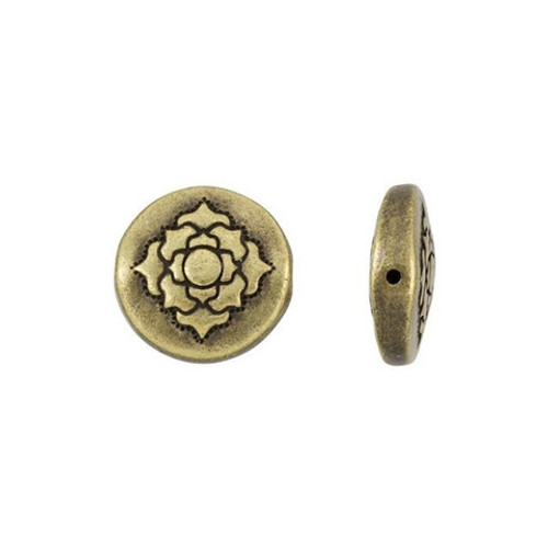 TierraCast PUFFED BEAD-Lotus-Brass Oxide Plated