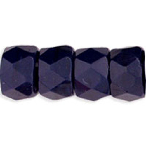 Faceted Large Hole Crow Beads OPAQUE NAVY BLUE 6x4mm Czech Glass