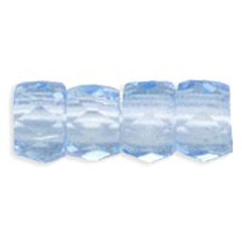 Faceted Large Hole Crow Beads LT SAPPHIRE 6x4mm Czech Glass