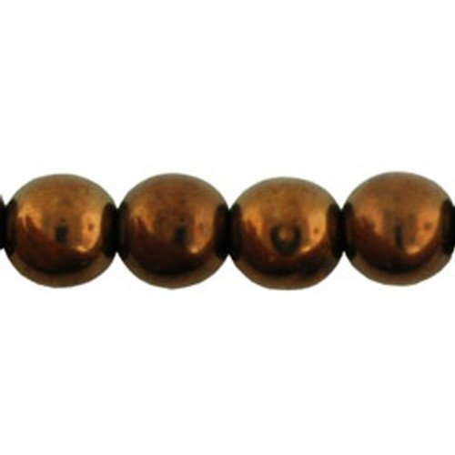 Czech Glass DRUK Beads 6mm Round DK BRONZE