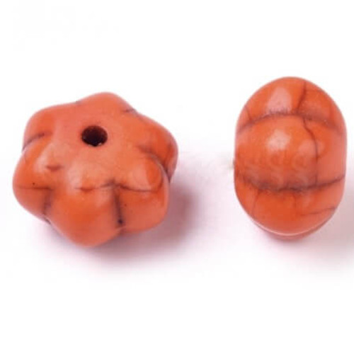 PUMPKIN BEAD 12mm ORANGE RED