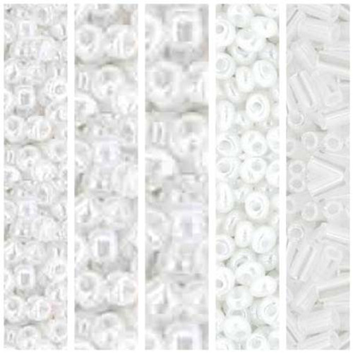 Toho CEYLON SNOWFLAKE white luster Seed Beads Gift Box Set