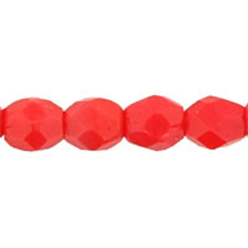 Firepolish 3mm Czech Glass Beads OPAQUE RED