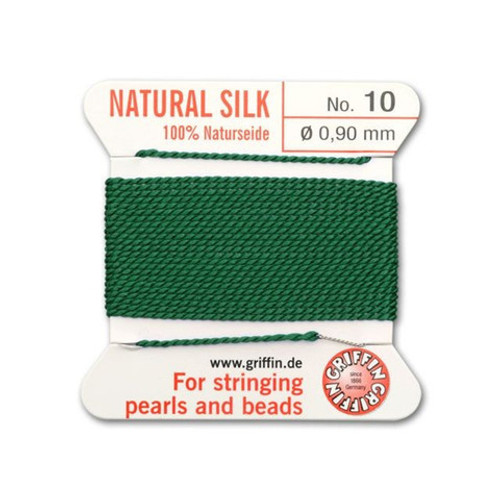 Griffin Natural Silk Bead Cord No.10 GREEN