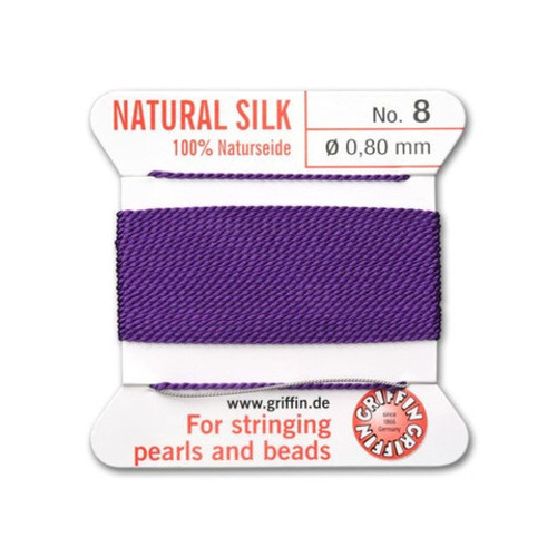 Griffin Natural Silk Bead Cord No.8 AMETHYST