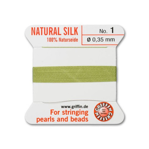 Griffin Natural Silk Bead Cord No.1 JADE GREEN