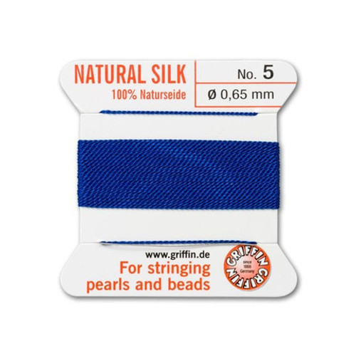 Griffin Natural Silk Bead Cord No.5 DARK BLUE