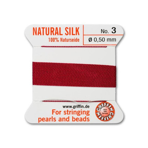 Griffin Natural Silk Bead Cord No.3 GARNET
